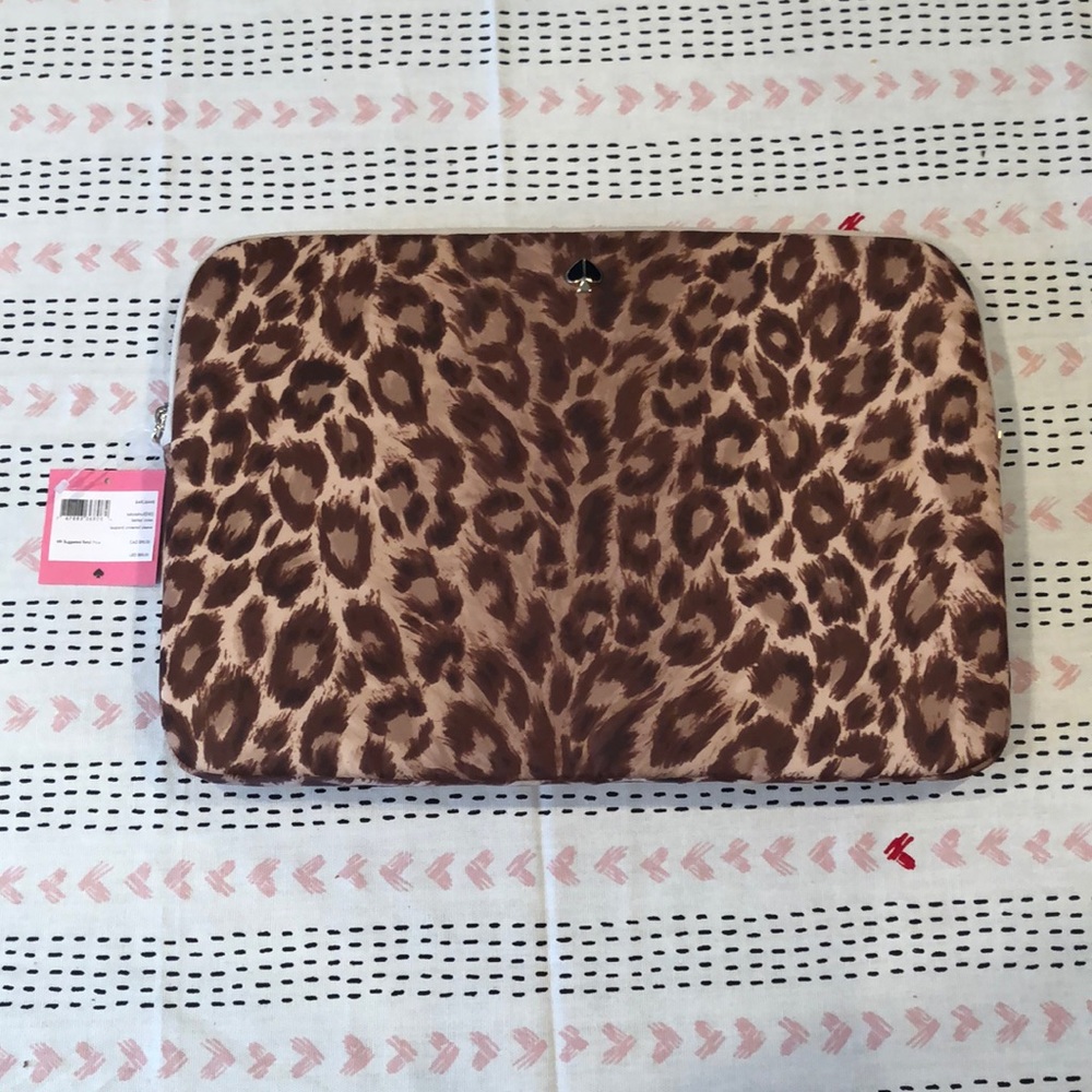 Kate Spade leopard print laptop case. NWT